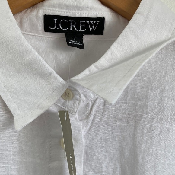 J Crew Relaxed-fit beach shirt in linen-cotton blend‎ Small White - Picture 4 of 7